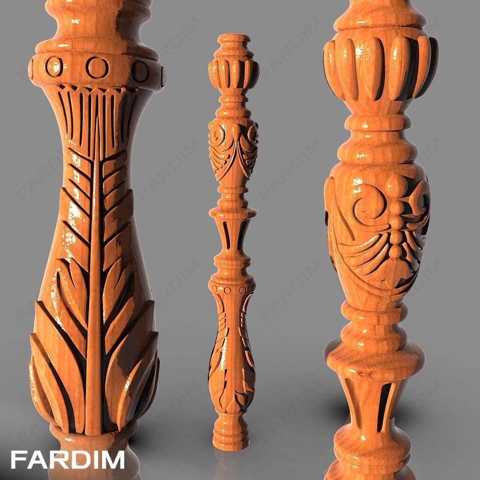 طرح سه بعدی نرده کد 176