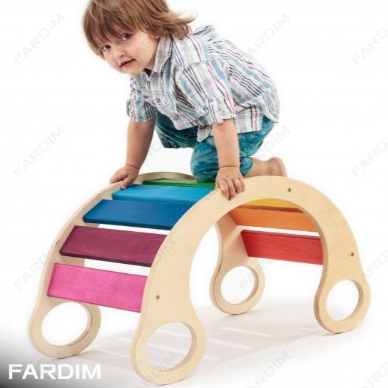 طرح سی ان سی اسباب بازی گهواره ای مدل رنگین کمان