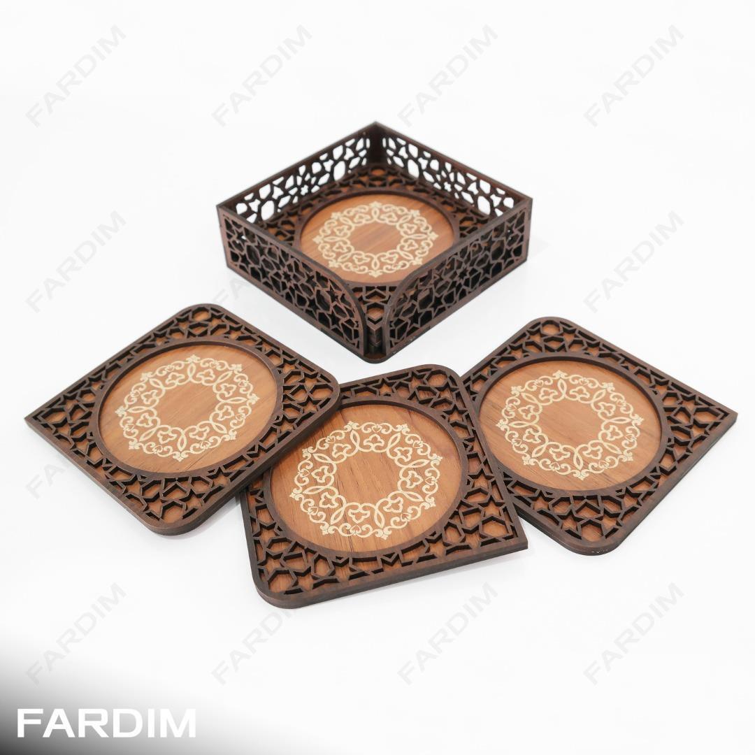 طرح لیزر زیر لیوانی همراه با باکس