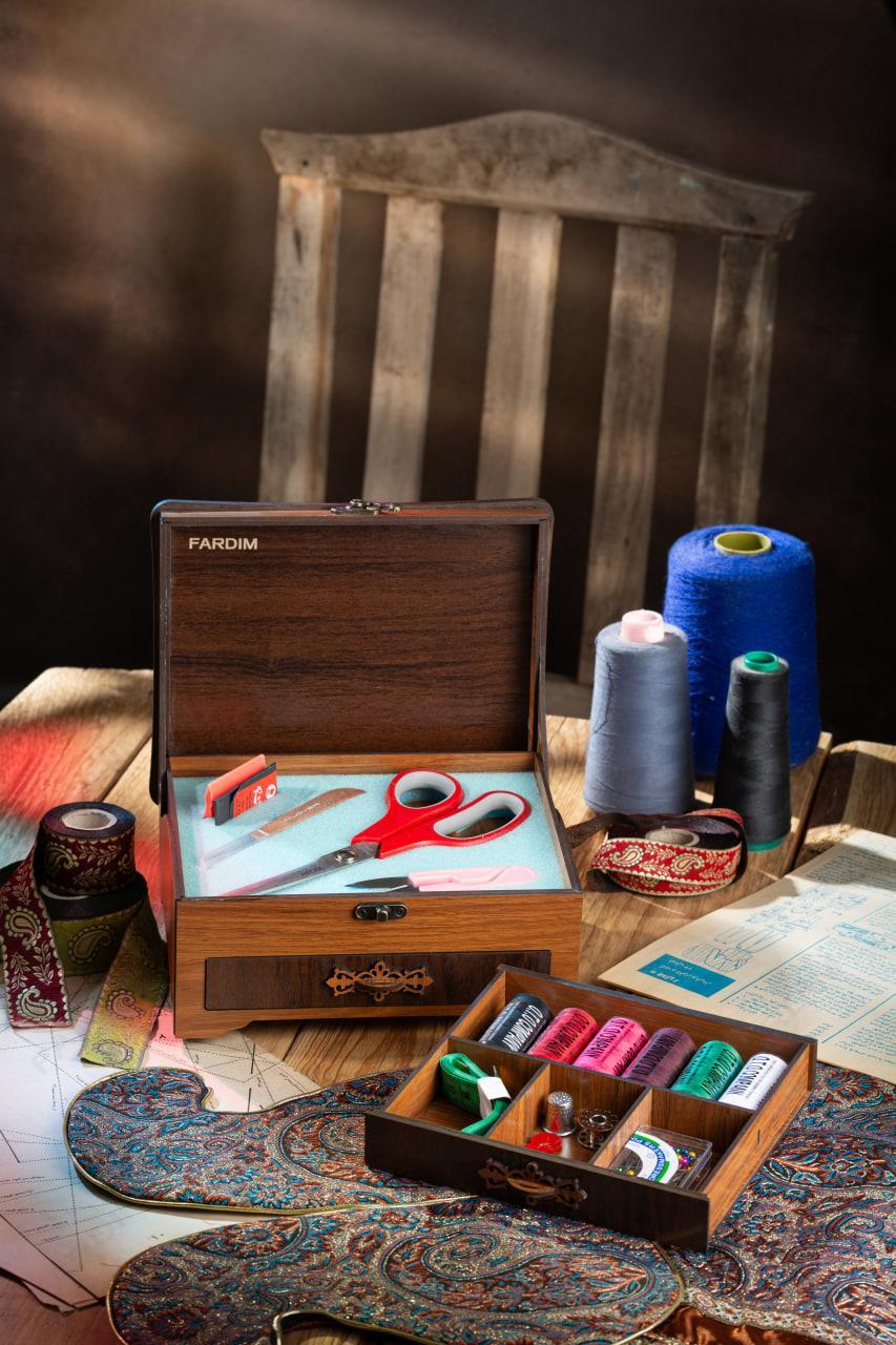 طرح لیزری جعبه لوازم خیاطی